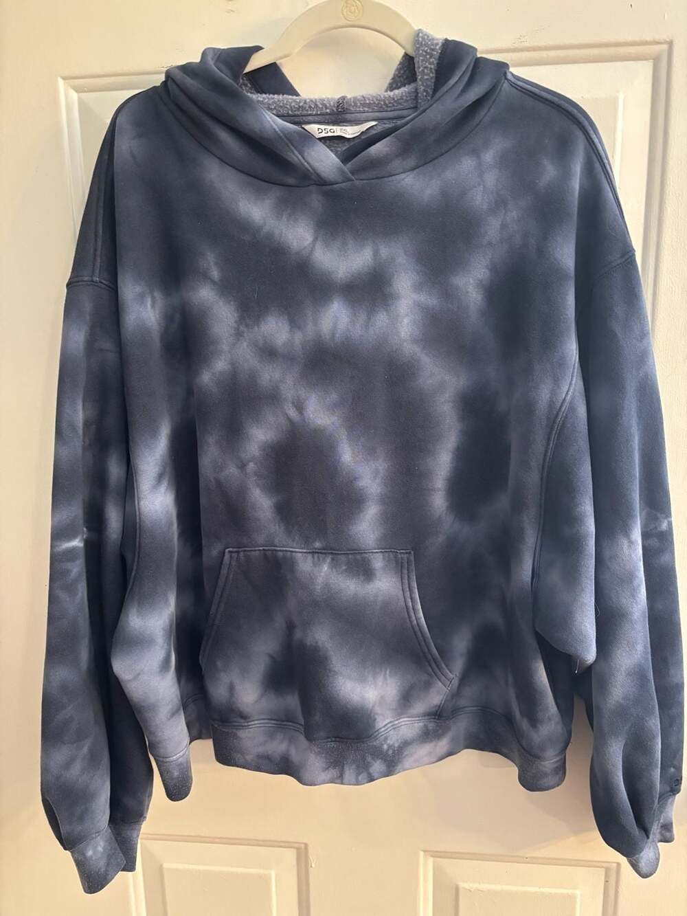 DSG Tie-Dye Pullover Hoodie in Navy and Light Gray